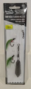 5 x Twin-Hook Flasher Rig 2/0 Chemically Sharpened Hooks Mono Leader Qty 1 - Picture 1 of 3