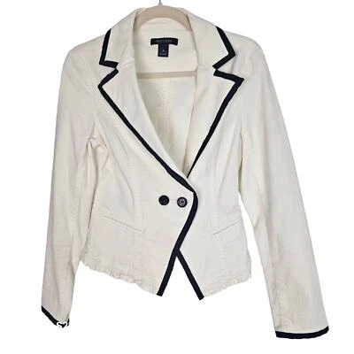 White House Black Market Blazer Crop Blazer Women 4 Ivory Corduroy Blazer Womens - Image 1 of 4