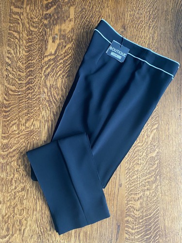 MOSCHINO PANTALONE SLIM NERO ECONOMICO E CHIC NUOVO CON ETICHETTE TAGLIA IT36 UK 4