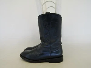 Cowtown Womens Size 5.5 M Blue Leather Roper Cowboy Western Boots - Picture 1 of 11
