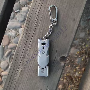 Stainless Whistle 2 tube Lifesaving Emergency Survival SOS high db outdoor bike - Picture 1 of 3