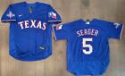 Corey Seager #5 TX Rangers Stitched 2023 World Series Patch Royal Blue Jersey