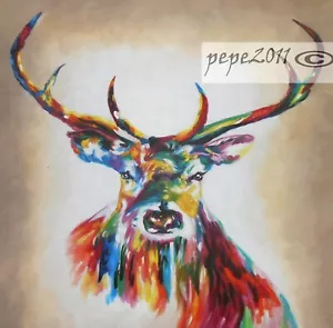 stag elk moose Framed Canvas abstract Australia painting art color wall decor - Picture 1 of 4