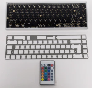DROP X RED SCARF II+ VER.C 68-KEY CUSTOM KEYBOARD KIT, SILVER CASE, BLACK FEET, - Picture 1 of 11