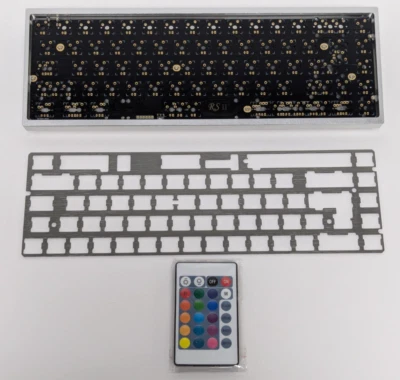 DROP X RED SCARF II+ VER.C 68-KEY CUSTOM KEYBOARD KIT, SILVER CASE, BLACK FEET, - Image 1 of 4