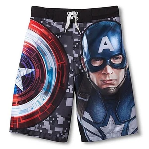 Marvel Captain America Swim Trunks Shorts Boy Size S 6 - Picture 1 of 1