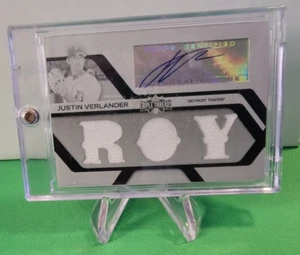 2008 Topps Triple Threads Relics Auto White Whale Plate 161 Justin Verlander 1/1 - Imagen 1 de 2