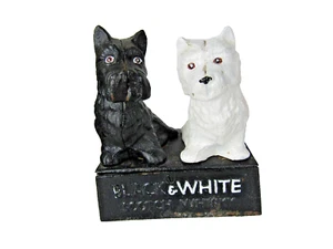 Gusseisen schwarz-weiß Scottie Hunde/Türstopper. Guter Zustand - Bild 1 von 6
