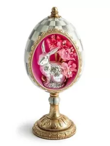 NEW Mackenzie-Childs Touch of Pink Bunny Treasure Egg - Picture 1 of 2