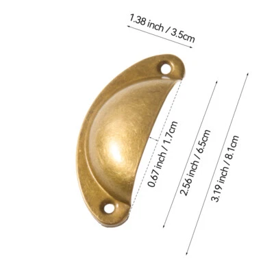 12Pcs Cup Pull Shell Handles Half Moon Kitchen Cupboard Cabinet Door Drawer - Image 1 of 4