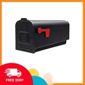 Parsons Black Plastic Medium Mailbox Post Mount Outdoor Residential Mail Box - Picture 1 of 10