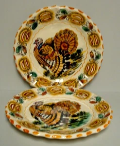 M K Japan HARVEST TURKEY Speiseteller 2er Set Vintage - Bild 1 von 3