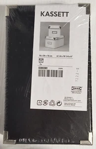 2x Ikea Kassett Black Storage Boxes 002.243.16 10-1/4"X 6-1/4" x6" New - Picture 1 of 2