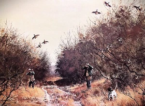 Henry Stallworth Along The Sendero litografia caccia alla quaglia anno 1978 - senza cornice - Foto 1 di 6