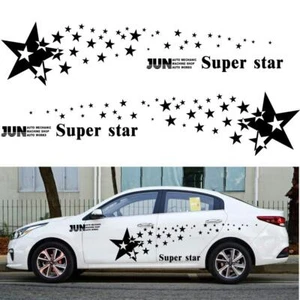 2pc Car Side Door Fender Skirt Star Stripes Racing Vinyl Decal Stickers Graphic - Picture 1 of 25