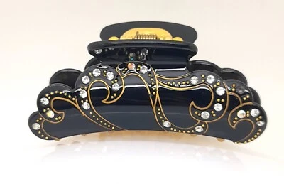 Tamaño grande con estrás negro acrílico garra clip accesorio para el cabello artículo de regalo #1 Foto 1 de 4