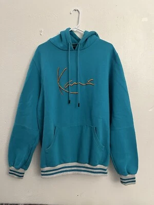 Sudadera con capucha de peso pesado vintage años 90 Karl Kani Tupac Shakur verde azulado talla L con gorro Foto 1 de 4