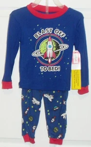 Kidgets 2 Pc Boys "BLAST OFF TO BED" Pajama Set Size 24 M NEW - Picture 1 of 2
