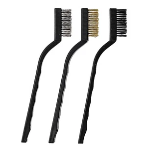 3 piece WIRE BRUSH SET rust removal cleaner steel - nylon - brass - Picture 1 of 2