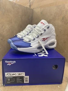 Mens Brand New Reebok Question Mid "Blue Toe" Athletic Fashion Sneakers [GX0227] - Picture 1 of 6