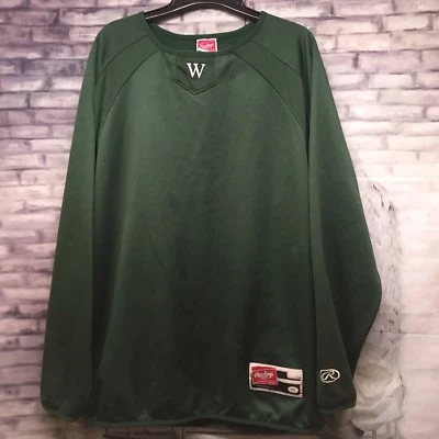 CAMISA RAWLINGS HOMBRE JERSEY MANGA LARGA FORRADA POLAR Talla M Verde "W" Foto 1 de 4