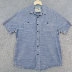 Woolrich Hemd Large Blau Chambray Kurzarm Knopfleiste Herren 100% Baumwolle - Bild 1 von 9