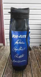 Top Flite Leather Cart Golf Bag W/Names Trevino, Stewart, Stadler, Glasson Nice - Picture 1 of 7