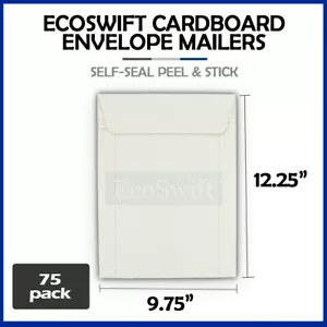 Busta di cartone 75 - 9,75" x 12,25" EcoSwift bianca per foto nave appartamenti - Foto 1 di 8