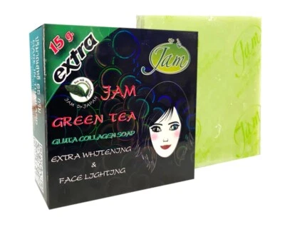 Jabón de hierbas de colágeno de té verde JAM 12 barras x 65 g - cara corporal Foto 1 de 3