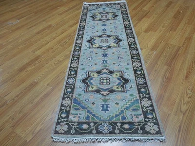 Alfombra bohemia, alfombra turca Oushak Ushak, alfombra de diseño contemporáneo 2,7x8 pies Foto 1 de 4