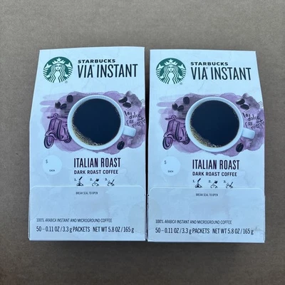 Starbucks VIA Instant Italian Roast Coffee, *100 PACKETS TOTAL* ~*Read*