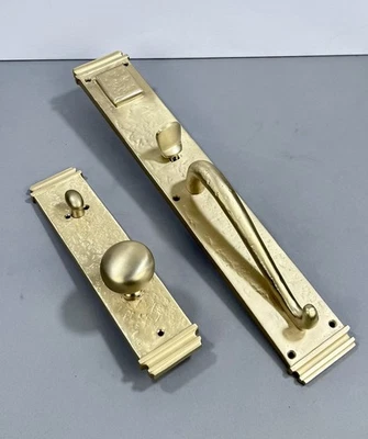 Signature Hardware 441360 Latón Sólido Placa Completa Llave Puerta Manija Foto 1 de 4