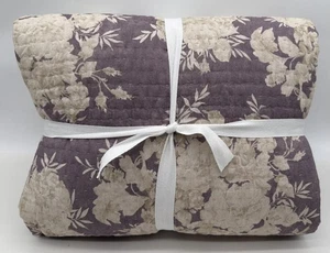 Pottery Barn Juliette Toile Handcrafted Pickstitch KING Quilt ~ Wisteria Purple - Picture 1 of 2
