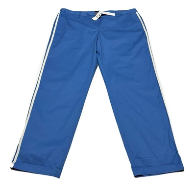 Talbots Women’s Supersoft Chino Pants Size 14 Relaxed Blue Side Stripe NWT - Image 1 of 4