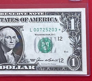 1985 STAR NOTE $1 DOLLAR BILL ( SAN FRANCISCO L ) UNCIRCULATED - Picture 1 of 3