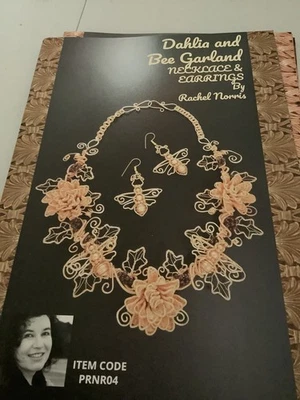 Dahlia and Bee Garland necklace and earrings Tutorial Booklet By Rachel Norris - Image 1 of 2