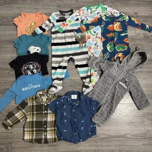 Bekleidungspaket 18 Monate Baby Junge Overall mit Füßen 10 Teile viele Marken Shirts - Bild 1 von 17