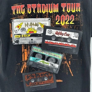 2022 The Stadium Tour TShirt SZ M Black Def Leppard Motley Crue Poison Joan Jett - Picture 1 of 8