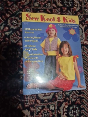 Martha Pullen "Sew Kool 4 Kids" Book of 19 Patterns~ UNCUT Size 4-16 & 18" Doll  - Image 1 of 3