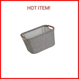 Household Essentials 623 Small Tapered Soft-Side Storage Bin with Wood Handles, - Picture 1 of 2