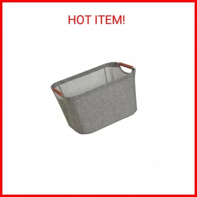 Household Essentials 623 Small Tapered Soft-Side Storage Bin with Wood Handles, - Image 1 of 2