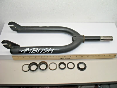 Black Steel Fork with Headset Hardware from a 20" Kent Ambush Bicycle - USED - Image 1 of 4