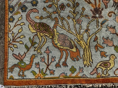 8x10 BLUE ORIENTAL RUG handmade wool new colorful handwoven rust green oushak ft - Image 1 of 4