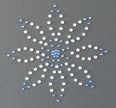 Hotfix Strass Bügelbild Motiv Blume Farbig Glasstrass Applikation Handgelegt - Bild 1 von 4