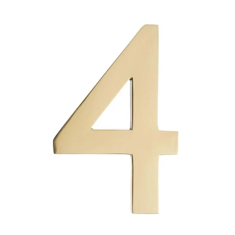 Architectural Mailboxes 3582PB-4 Floating House Number 4, Polished Brass - 4 Cover