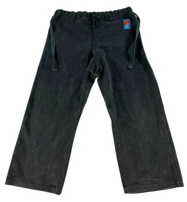 Pantalones de mezclilla/pantalones de trabajo vintage REI para mujer de lona con cinturón negros • Talla 4 Foto 1 de 4