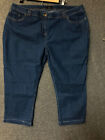 F&F Jeans Women's Sz 22 Medium Wash Denim Pants High Rise 5-Pockets Zip Fly NWOT