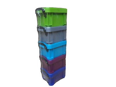 Really Useful 5 Pack Assorted Solid Colour 0.14 L Boxes - Image 1 of 3