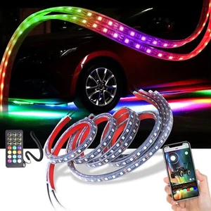 Tira de luces LED RGB multicolor para camiones 6 piezas debajo de la carrocería de coche - Imagen 1 de 9