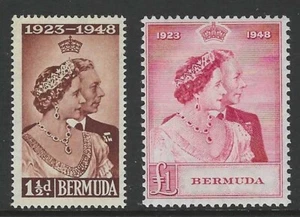 BERMUDA: 1948 Royal Silver Wedding set of 2, never hinged mint. - Picture 1 of 1